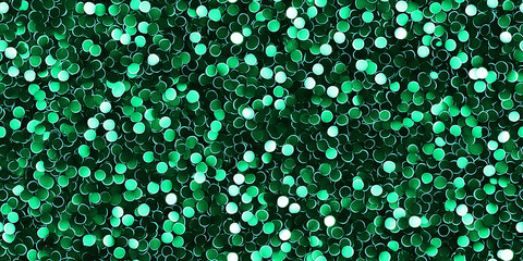 Poster - Emerald green sequins shimmering in bright light creating festive background