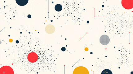 Leinwandbilder - Colorful geometric shapes and dots creating dynamic abstract background