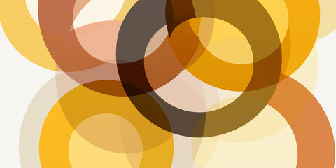 Poster - Abstract overlapping circles creating dynamic visual effect with warm colors