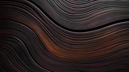 Aufkleber - Dark brown wooden panels creating a wavy pattern background