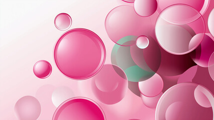 Poster - Pink bubbles floating creating an abstract background design