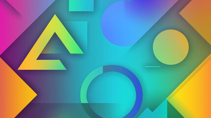 Leinwandbilder - Colorful geometric shapes creating an abstract background