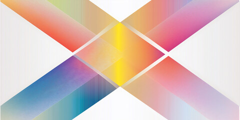 Poster - Colorful gradient stripes creating dynamic x shape on white background