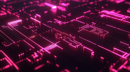 Glowing digital symbols in abstract form, representing the essence of modern coding and technology.