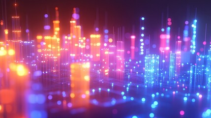 Glowing digital symbols in abstract form, representing the essence of modern coding and technology.