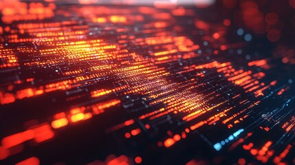 Glowing digital symbols in abstract form, representing the essence of modern coding and technology.