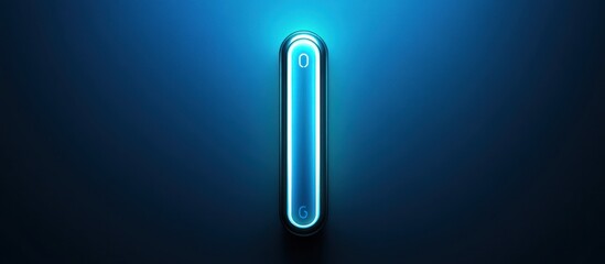 Poster - Sleek Modern Neon Blue Display Interface with 0 and 6 Digits