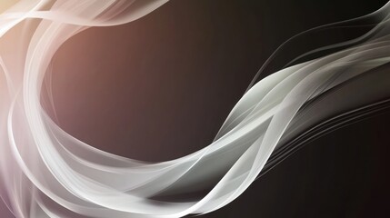 Poster - Elegant Abstract Background with Flowing Light Gray and Brown Waves