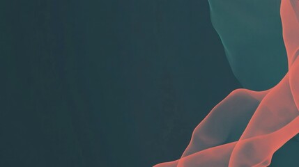 Poster - Abstract Background with Flowing Mesh Waves in Coral and Teal Colors