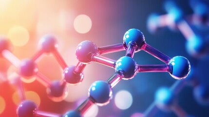 Poster - Abstract Molecular Structure with Interconnected Spheres and Rods Visualizing Science