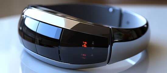 Poster - Sleek and Modern Wearable Technology Device, Silver and Black Smartband