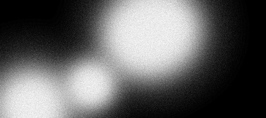 Wall Mural - grainy background, black white abstract glowing noise texture monochrome banner, header poster cover