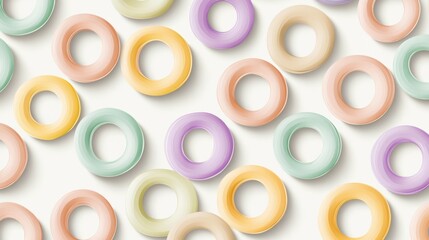 Poster - Pastel Rings Pattern: A Delicate and Dreamy Background Design