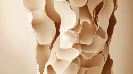 Poster - Elegant Brown Abstract with Flowing Organic Shapes and Subtle Shading