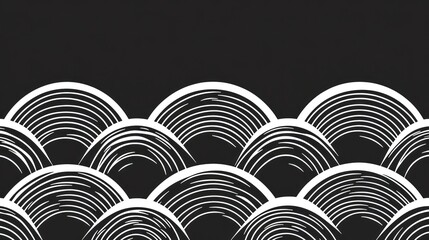 Poster - Elegant Abstract Arches Pattern in Black and White for Modern Design