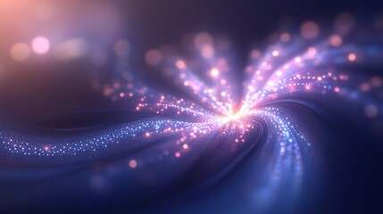 Poster - Abstract light trails with a burst of energy and shimmering particles