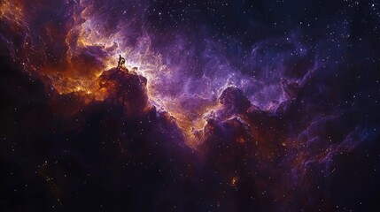 Wall Mural - majestic cosmic nebula with glowing stars and colorful gas clouds in deep space