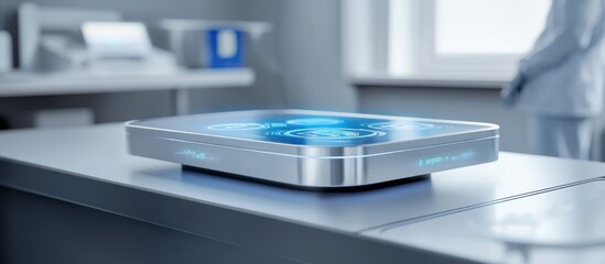 Poster - Advanced Medical Device with Digital Interface in a Modern Healthcare Setting