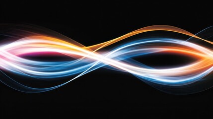 Poster - Elegant Light Streaks with Fluid Movement on a Dark Background