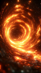Poster - Abstract Glowing Fire Spiral Tunnel