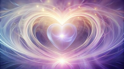 Wall Mural - a radiant heart enveloped by swirling celestial energy, a symbol of universal love and inner peace