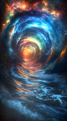 Poster - Colorful Cosmic Tunnel In Space