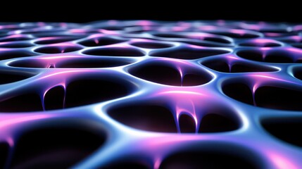 Fototapete - Abstract Interconnected Network with Blue and Purple Gradient Lighting