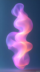 Poster - Abstract Glowing Pink Purple Vertical Shape Design