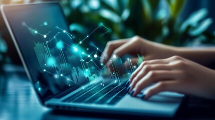 Poster - Digital marketing startup project with millennials business team collaborating on financial reports and laptop, analyzing data and planning growth strategies for a successful online marketing campaign