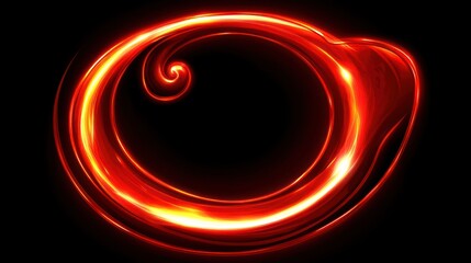 Poster - Fiery Red Abstract Swirl with Dark Background Creates a Dynamic Image