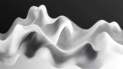 Poster - A monochrome graphic design background with soft lines and abstract shapes, creating room for added content.
