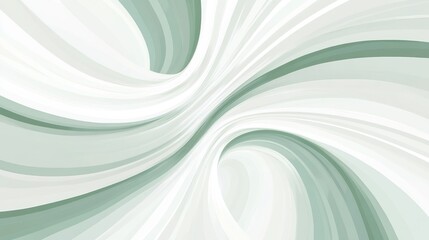 Poster - Abstract light green and white flowing lines background illustration