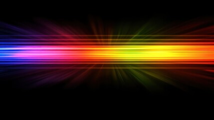 Fototapete - Abstract Colorful Light Trails on Black Background for Digital Art