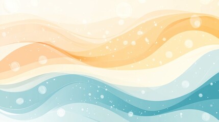 Poster - Abstract wavy background with gradient colors and bubble accents