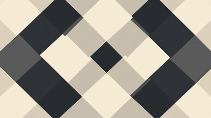 Poster - Abstract Geometric Pattern with Squares and Neutral Color Palette