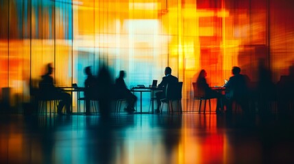 Poster - Professional business presentation in a modern office setting with blurred background, featuring a speaker leading a corporate workshop on financial strategies, investment reports, asset management, a