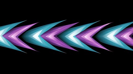 Poster - Abstract Arrow Pattern with Blue and Purple on Black Background