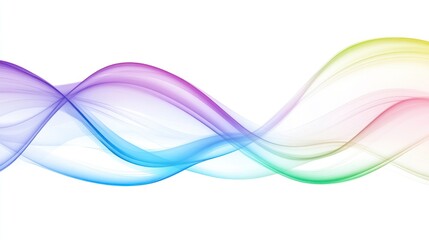 Poster - Colorful Abstract Wave Design on White Background with Gradient Effect