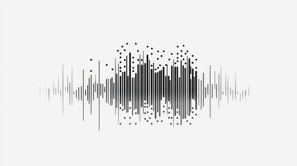 Poster - Minimalist Soundwave Visual Representation on Clean White Background