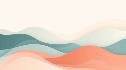 Poster - Abstract pastel color waves background with copy space for text design
