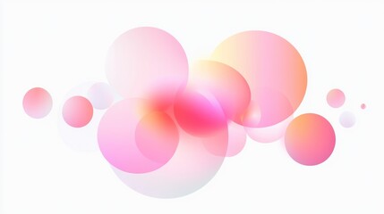 Poster - Abstract background with soft pink and orange gradient translucent circles