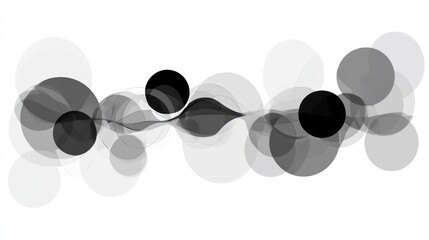 Poster - Abstract Black and White Circle Wave Pattern for Modern Backgrounds