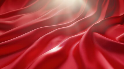 Poster - a close-up view of rich, flowing red fabric with soft waves, illuminated by gentle light, creating a