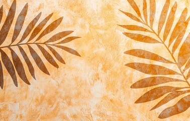 Poster - Elegant Tropical Palm Leaf Texture on Warm Earthy Background for Modern Design Projects