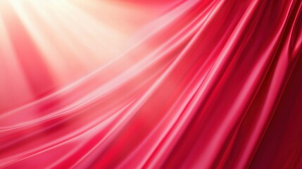 Poster - A vibrant red fabric drapes softly, illuminated by gentle light, creating a luxurious and elegant atmosphere.