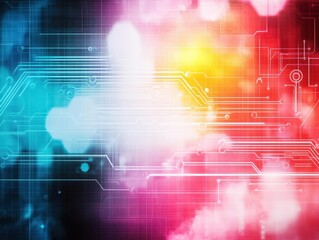 Poster - Futuristic Abstract Technology Background Featuring Intricate Circuit Board Patterns and Glowing Lines Creating a Dynamic and Engaging Visual Experience