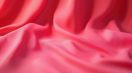 Poster - A close-up view of soft, flowing coral fabric, showcasing its smooth texture and gentle folds.