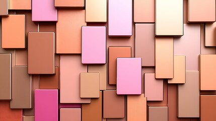 Aufkleber - Abstract arrangement of geometric shapes in pastel colors creating a modern background