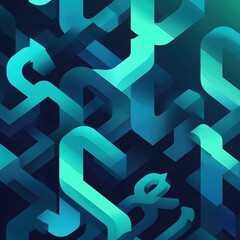 Aufkleber - Abstract geometric design with gradient colors and rounded shapes in a modern style