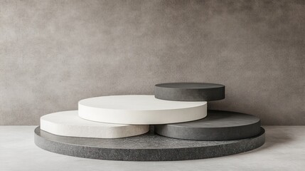 Poster - Modern minimalist display with circular platforms